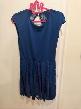 Women’s Navy Lace Accent Ballet Dance  Costume Dress - Size Adult Large